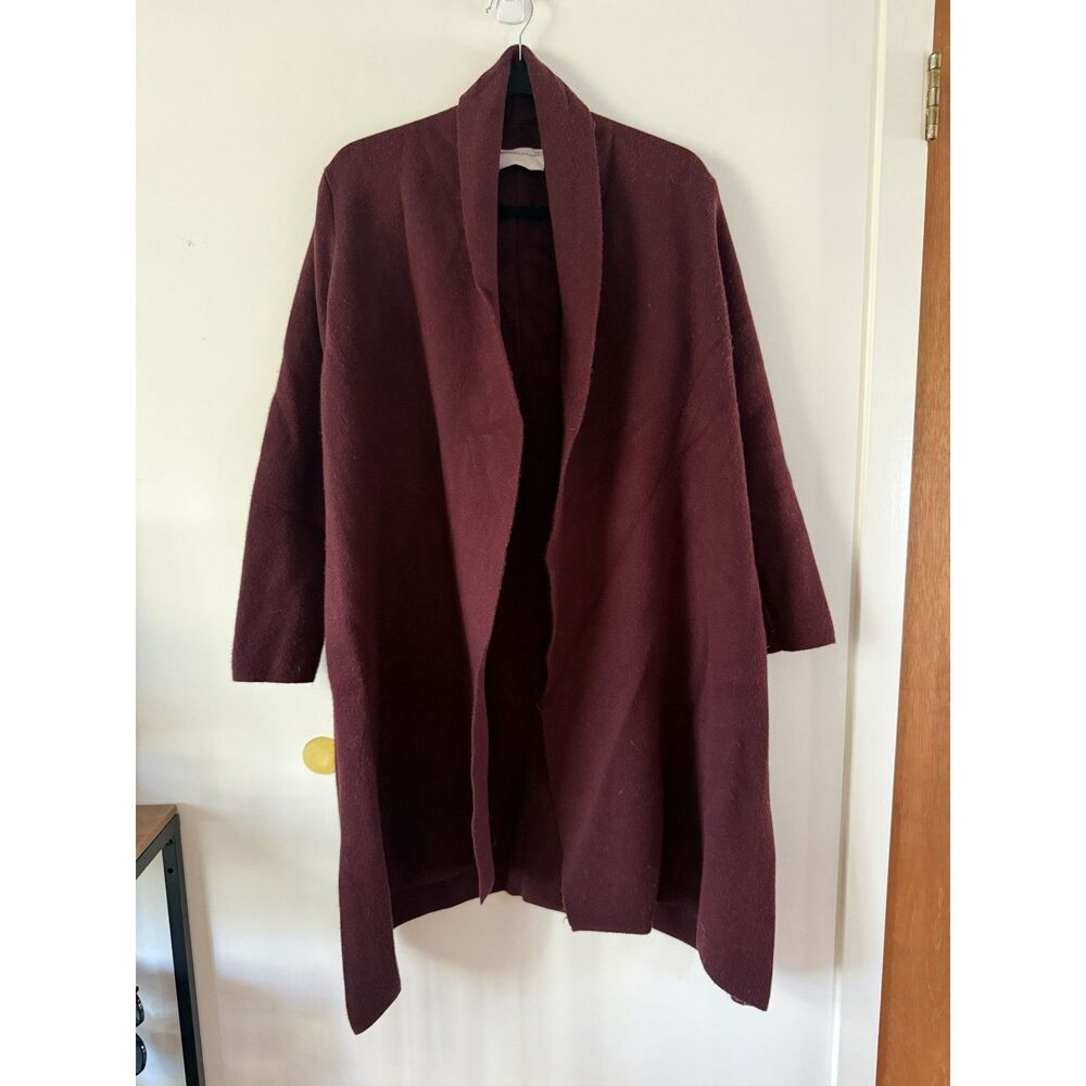 Modern Citizen Long Shawl Collar Knit Coatigan, Burgundy Oxblood, Women's S